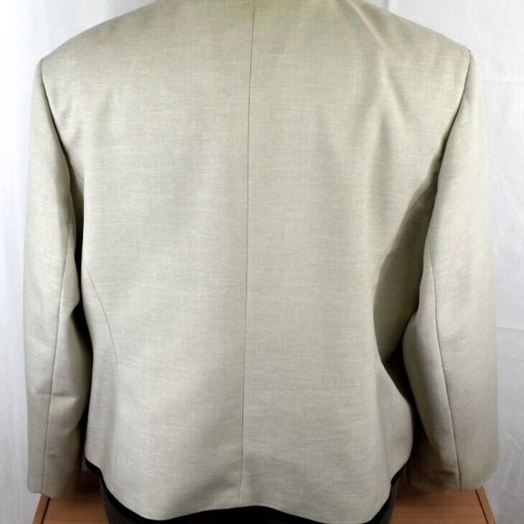 Jones Studio Separates Taupe Open Front Blazer with Black Trim 18W - Picture 3 of 9
